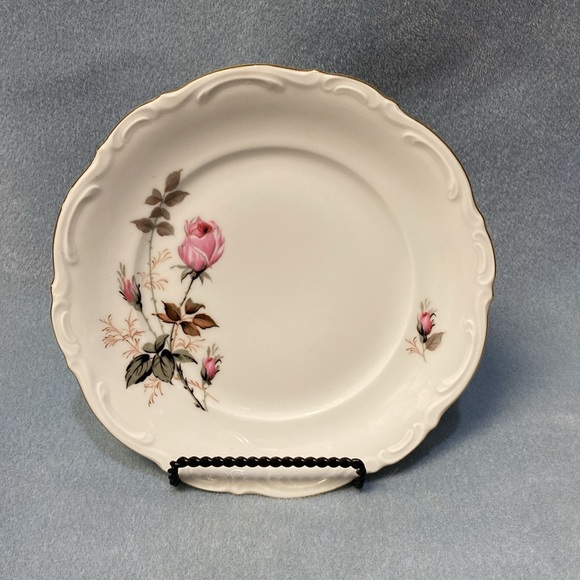 Pink Rose Mitterteich Bavaria Germany Salad Plate - Picture 2 of 13